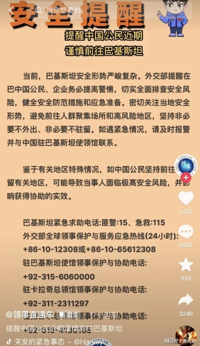 紧急提醒！巴使馆呼吁在巴中国公民加强安全防范，务必提高警惕